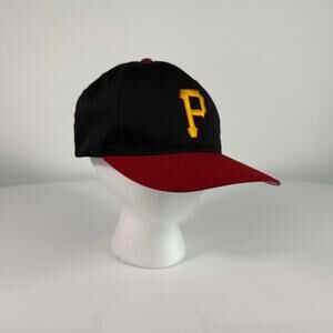 Vintage Pirates Snapback Hat Twins Enterprise Black Red MLB